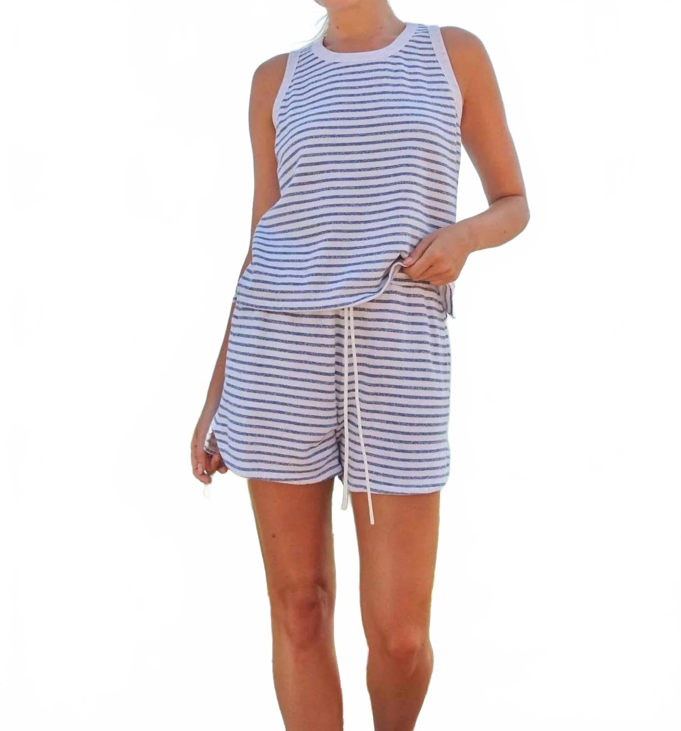 Stripe Track Short In Optic White