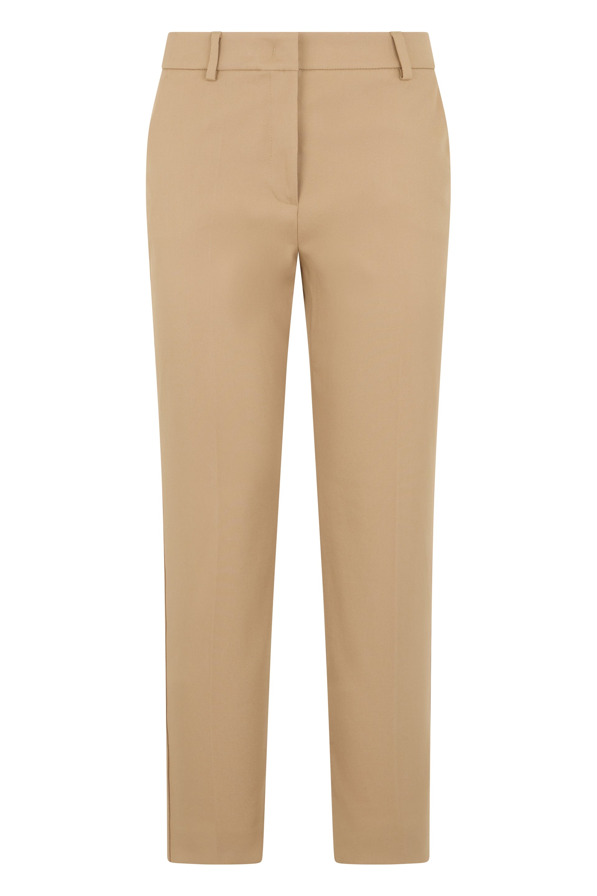 Classic Straight-Cut Cotton Trousers with Pleats and Pockets