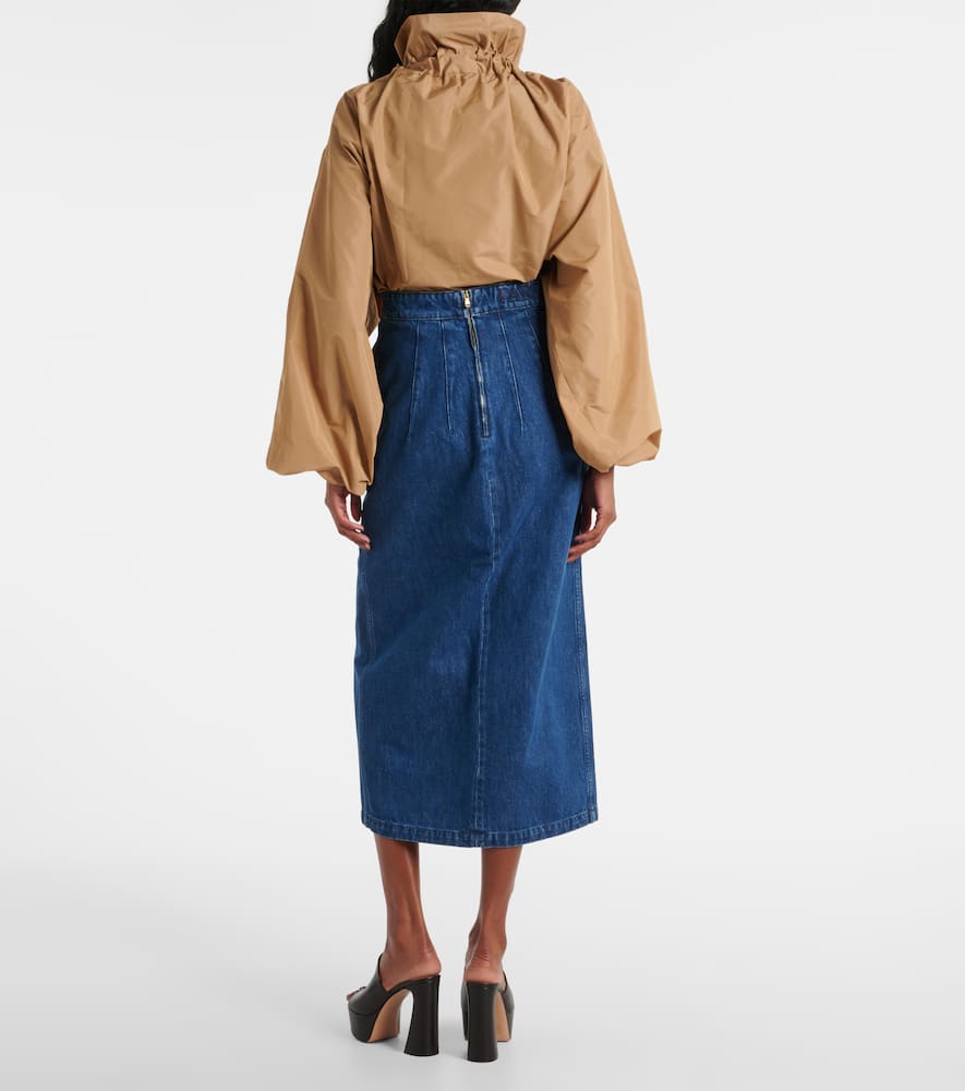 Denim maxi skirt