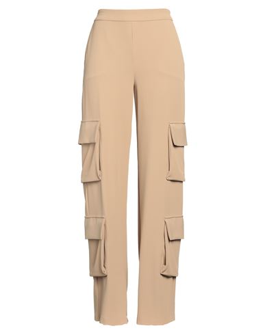Annarita N Woman Pants Beige Size 4 Polyester, Elastane