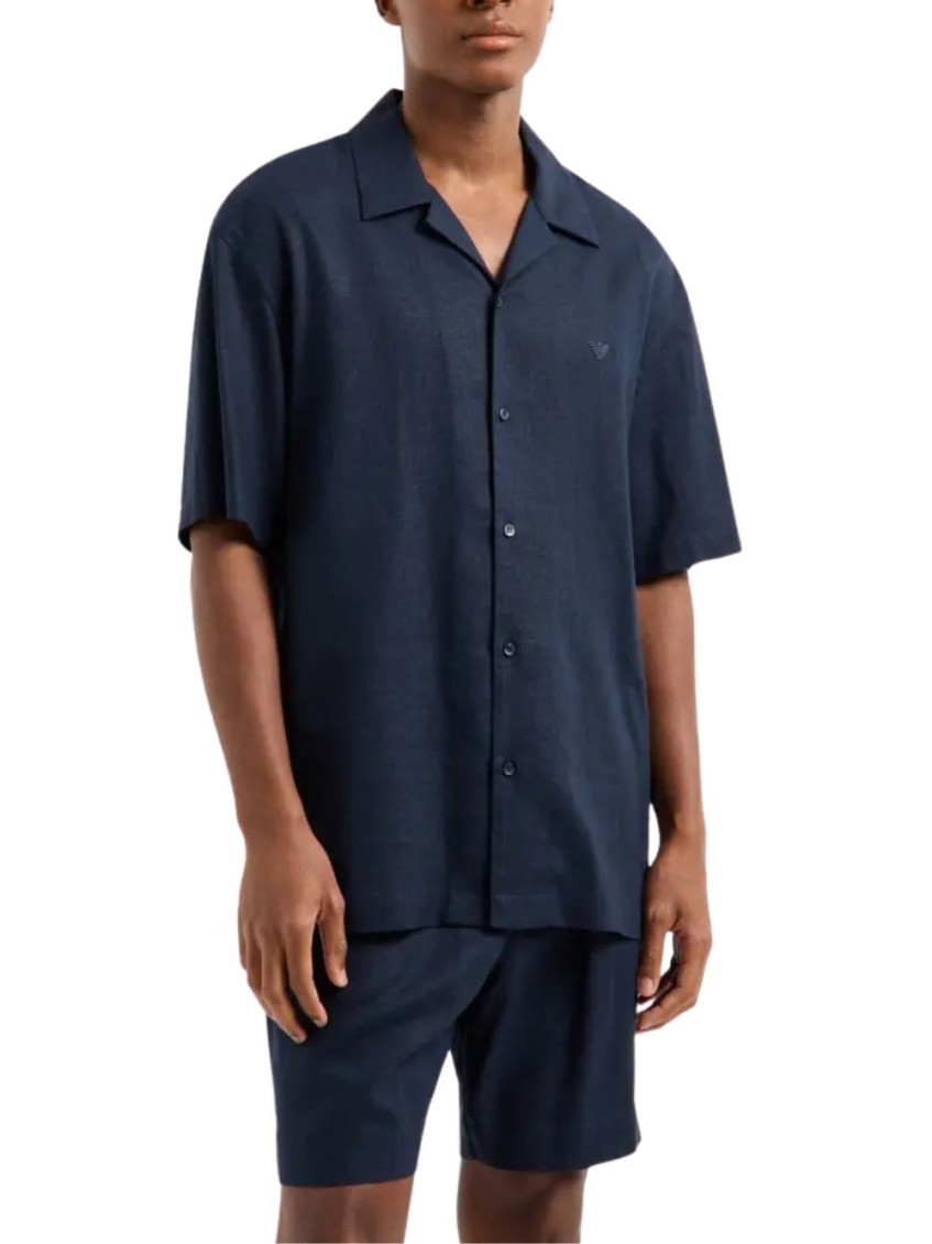 Short-sleeves button-up shirt - Blue
