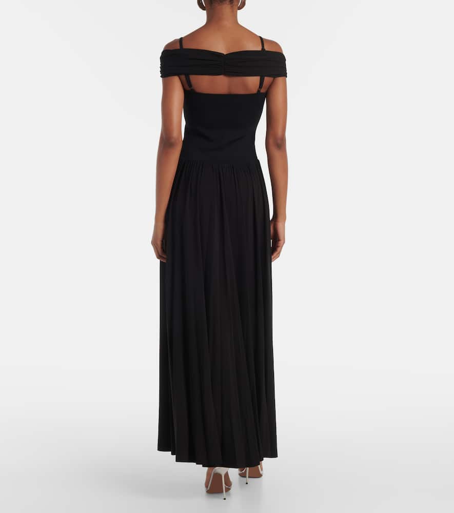Amarantha off-shoulder draped jersey maxi dress
