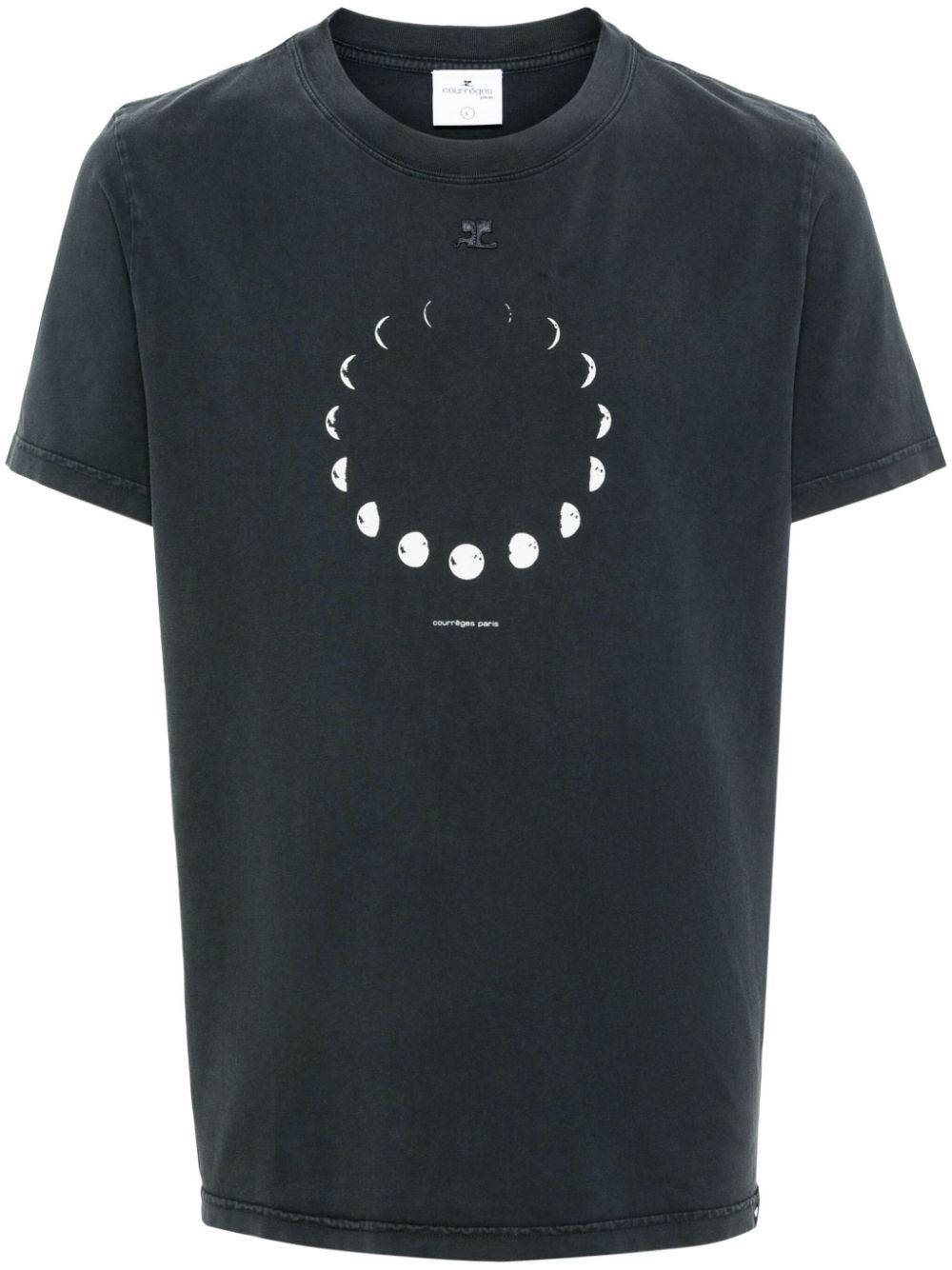 Logo-patch cotton T-shirt - Grey