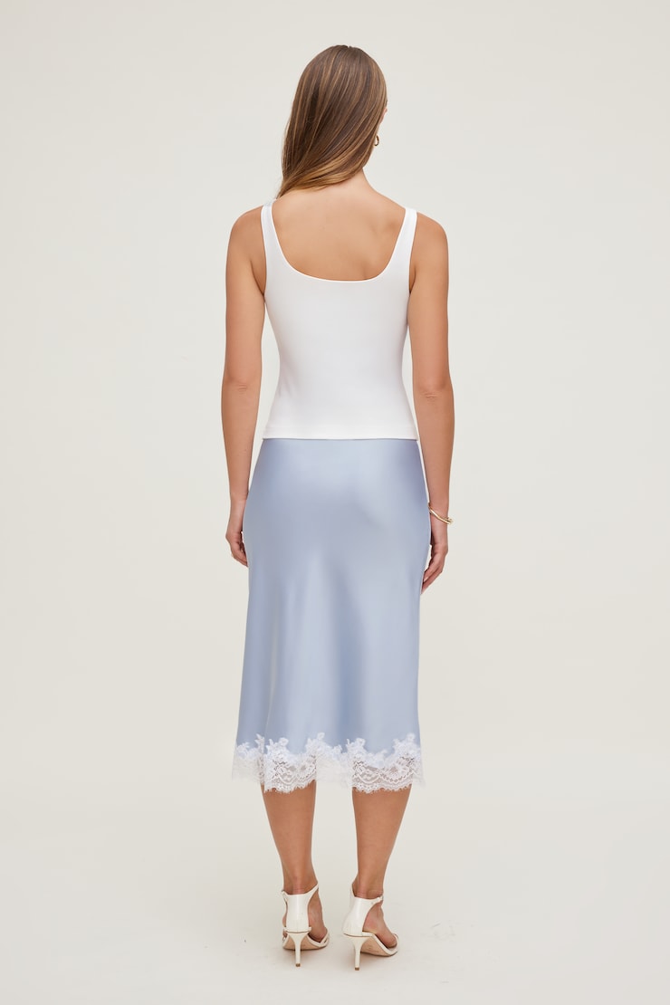 Scoop Neck Tank Top - White - Women Clothing