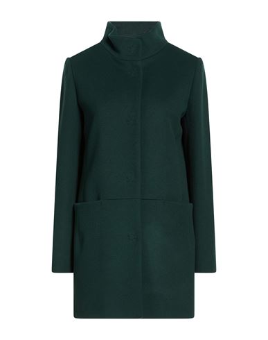 Icons Woman Coat Dark green Size 10 Wool, Polyamide, Cashmere