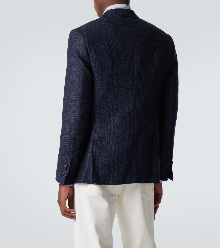 Checked wool and silk blazer