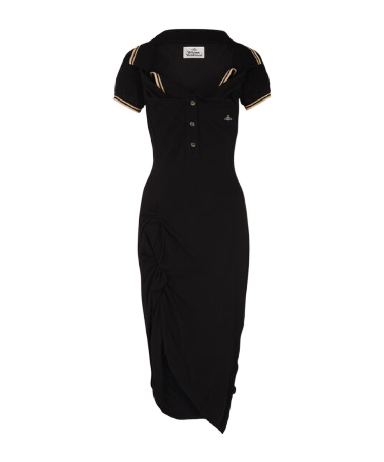 Long Monday Pulling polo-collar midi dress