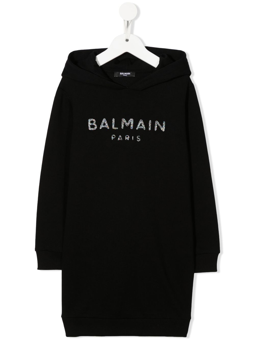 Logo print hoodie dress - Black