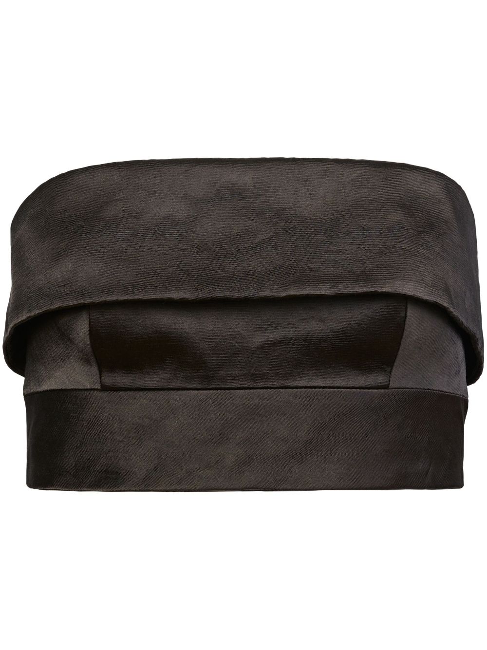Cropped strapless silk top - Black