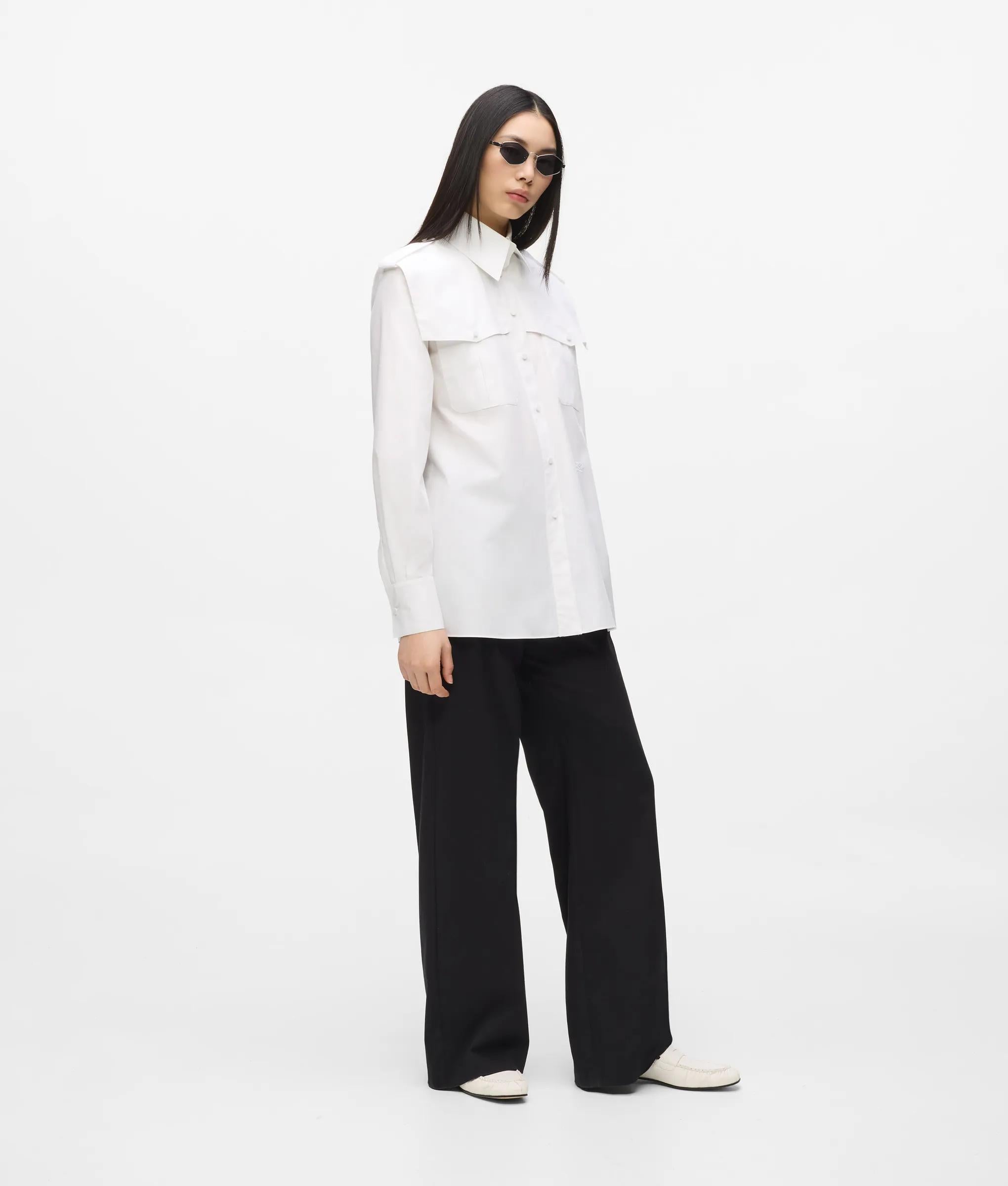 Karl Lagerfeld - Archiv Popeline-hemd, Damen, Weiss, Größe