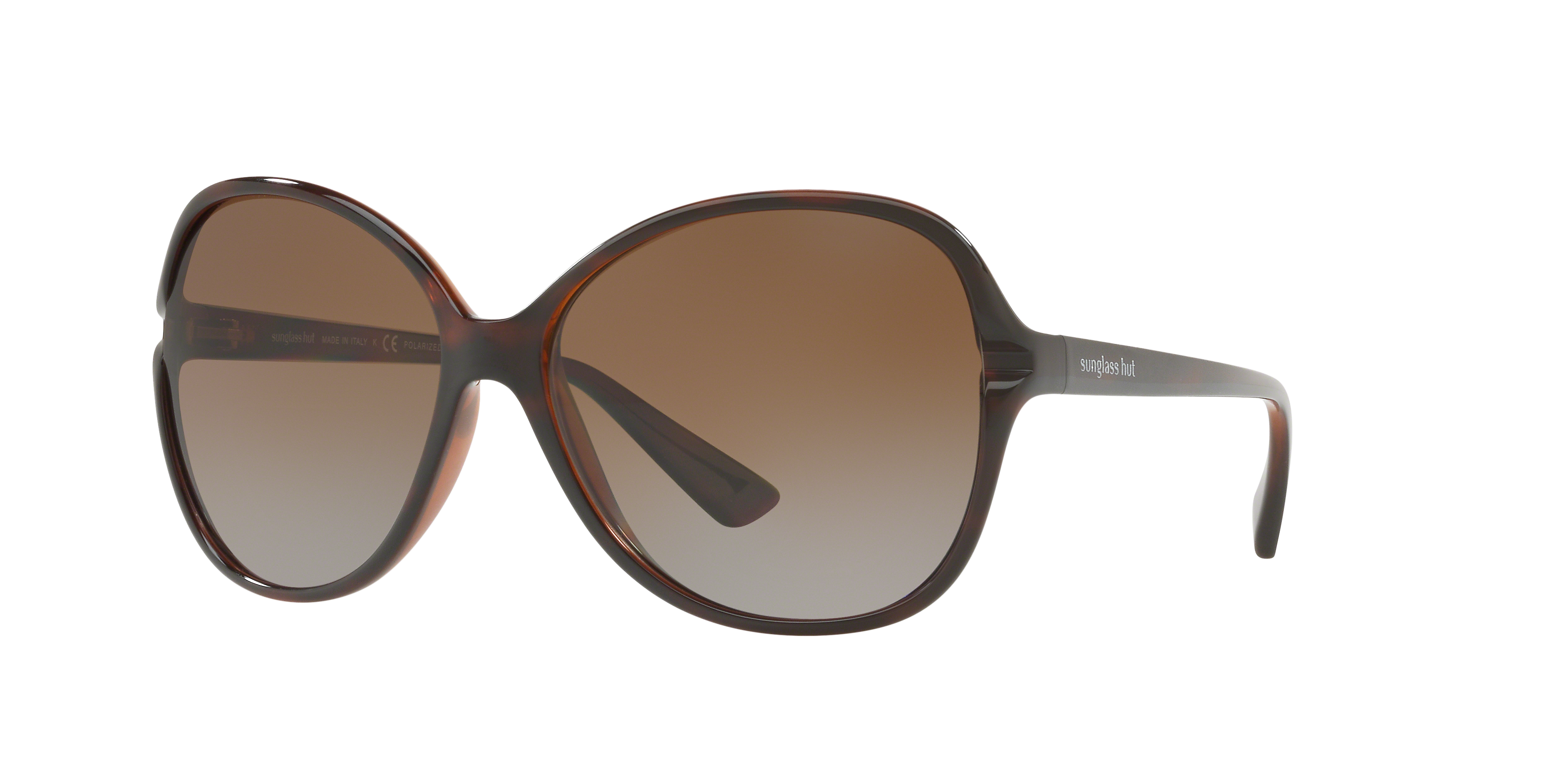 Sunglass Hut Collection Woman Sunglass HU2001 - Frame color: Transparent Beige, Lens color: Gradient Brown