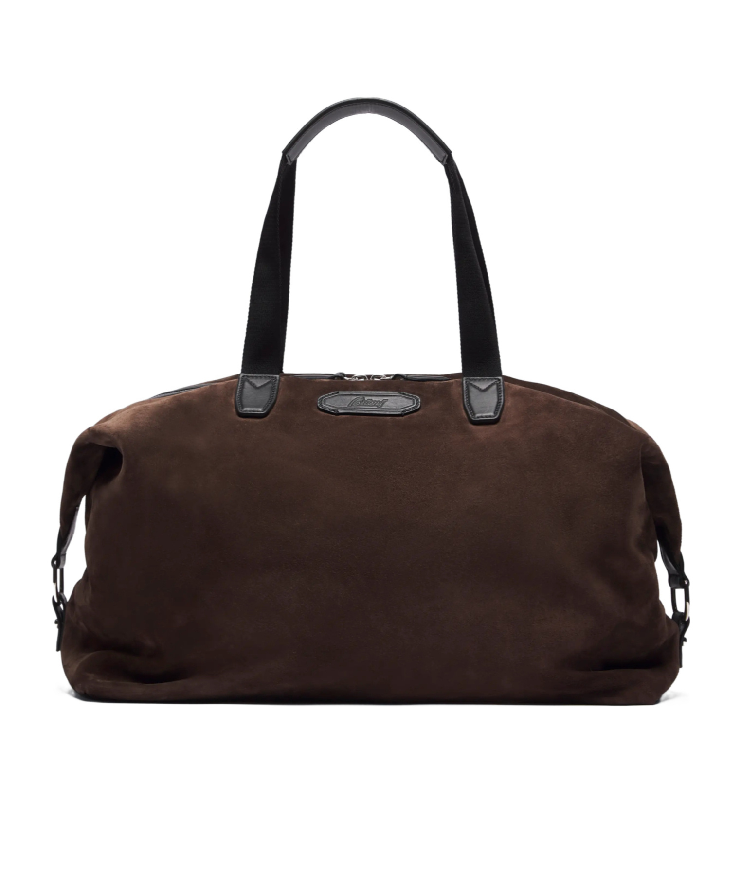 Brown and black Cashmere suede Via Veneto duffle bag