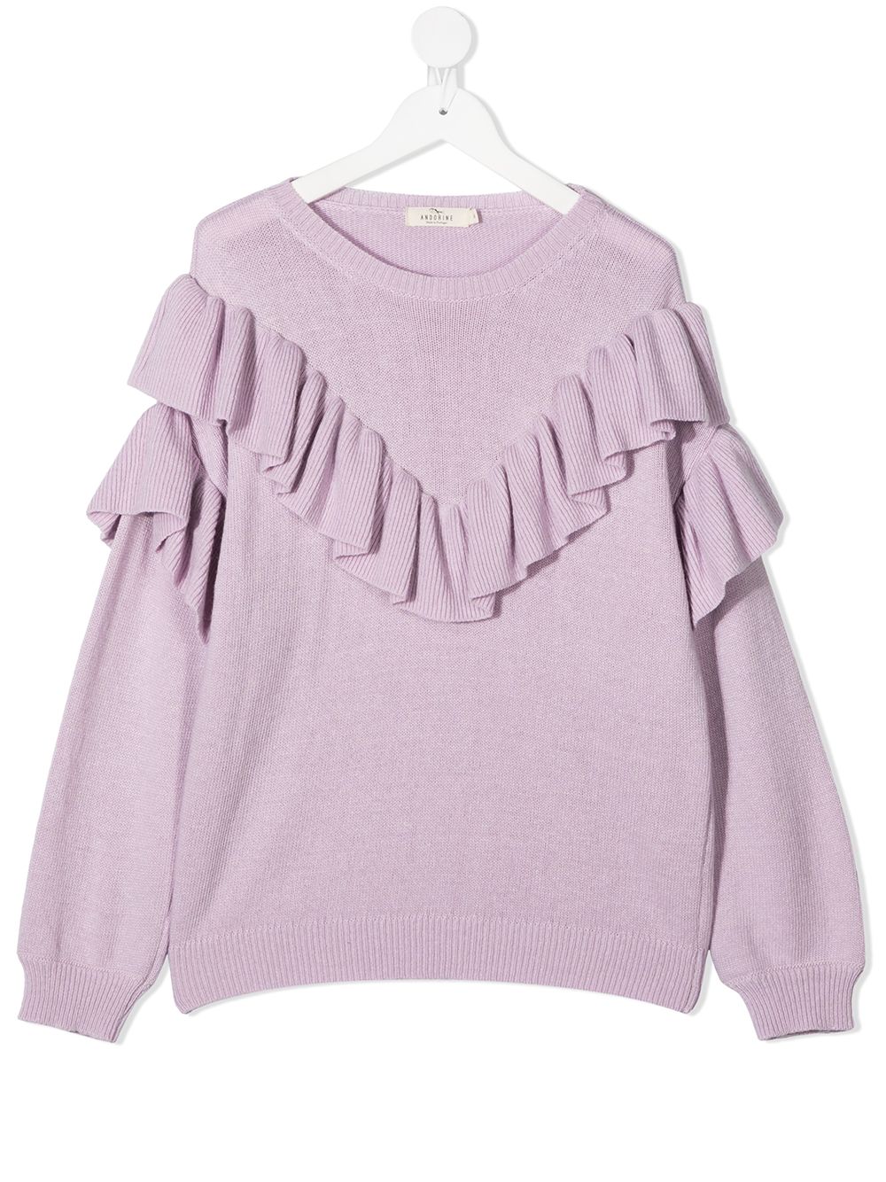 Ruffle trim jumper - Purple