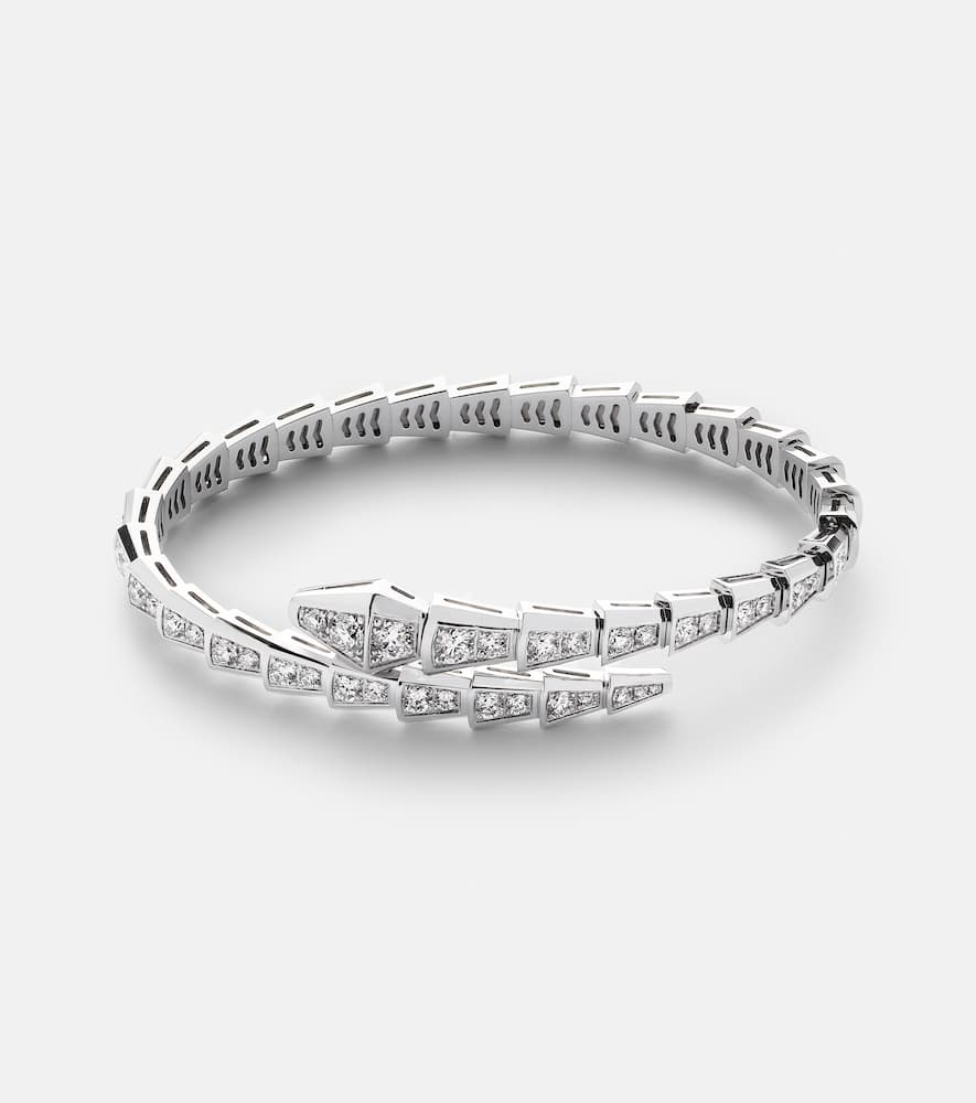 Bvlgari Serpenti Viper 18kt white gold bracelet with diamonds