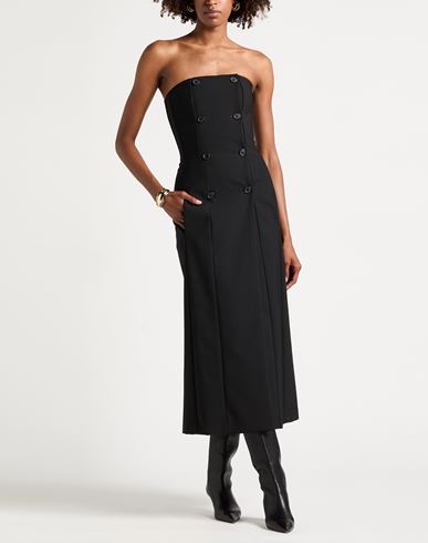 Woman Midi dress Black Size 2 Polyester, Virgin Wool, Elastane