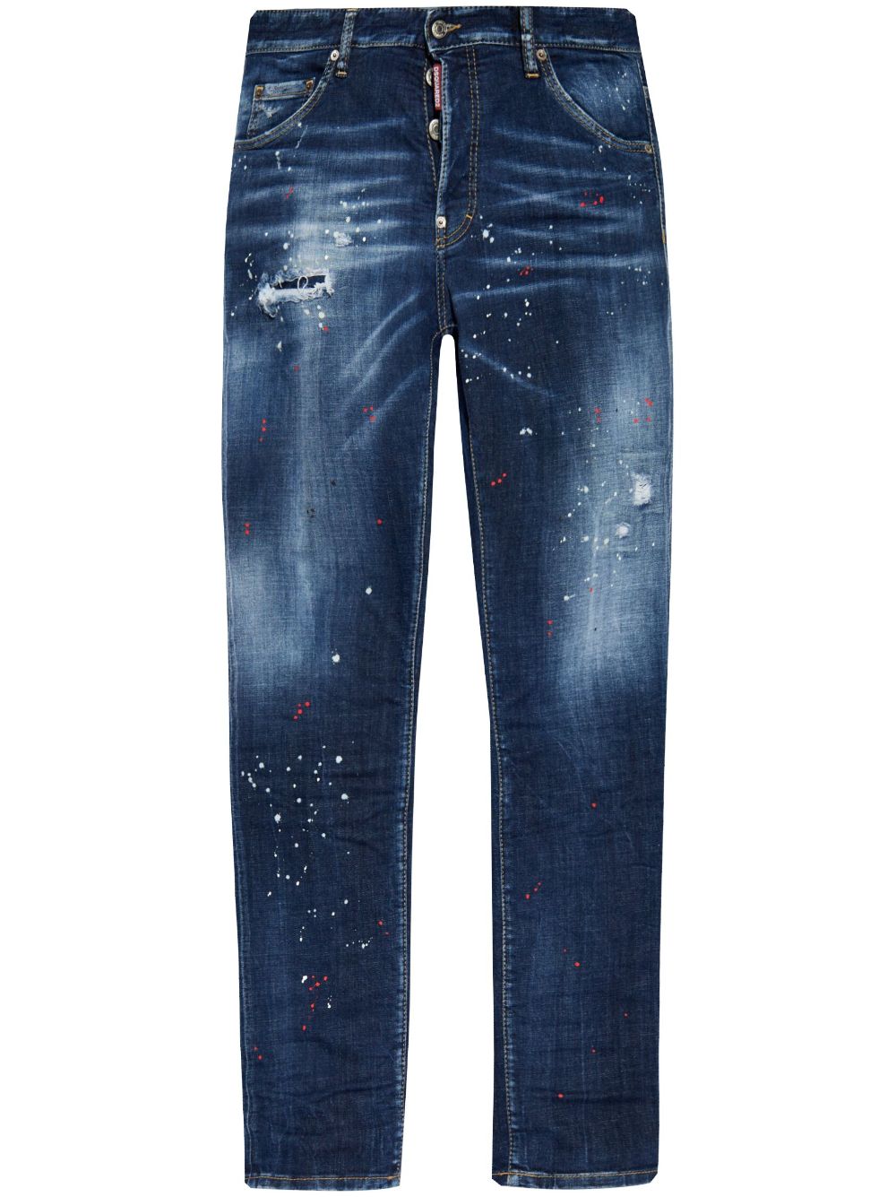 Paint-splatter jeans - Blue