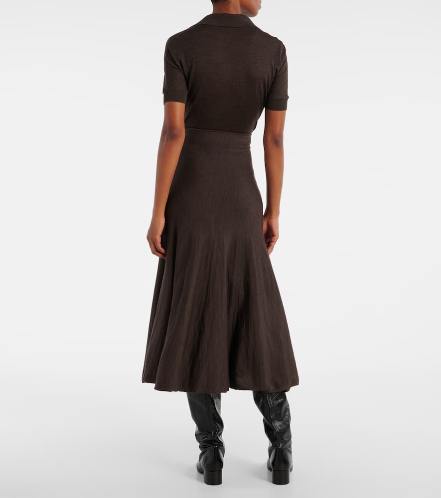 Mayu wool midi skirt