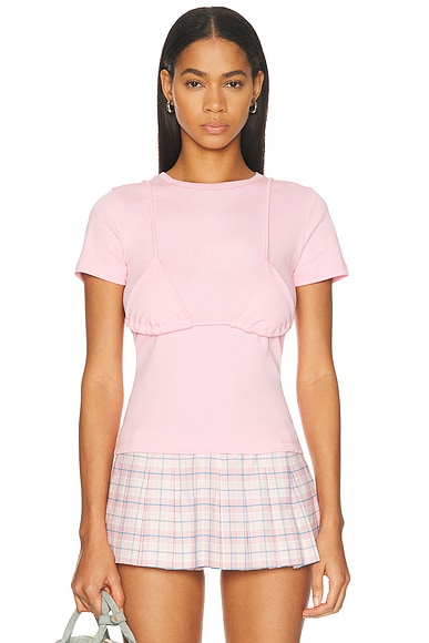 Sandy Liang Effie Top in Pink - Pink. L also in M