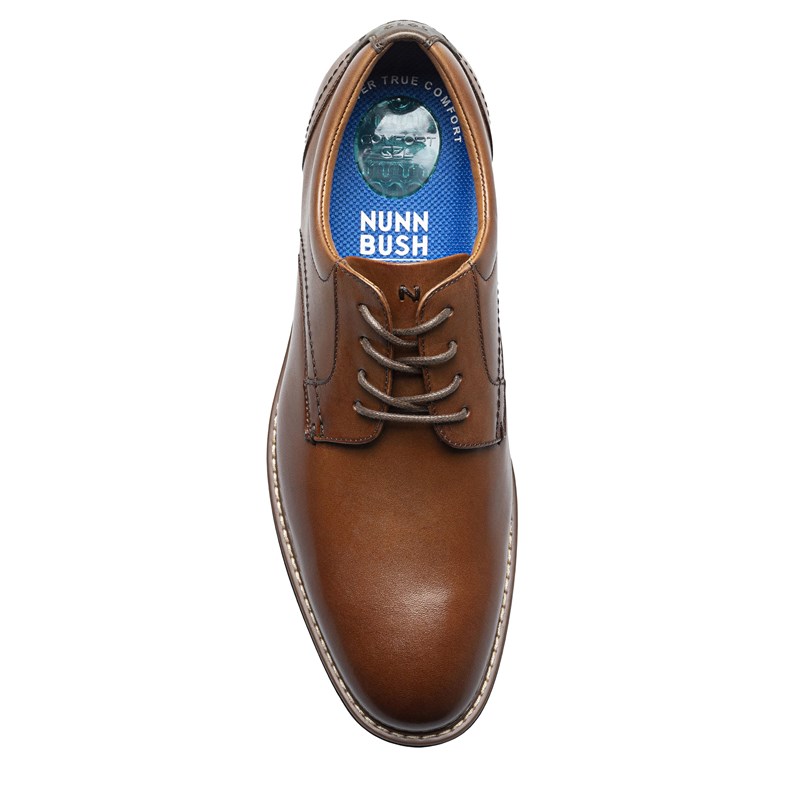 Men's Centro Flex Plain Toe Oxford Shoes (Cognac Leather)