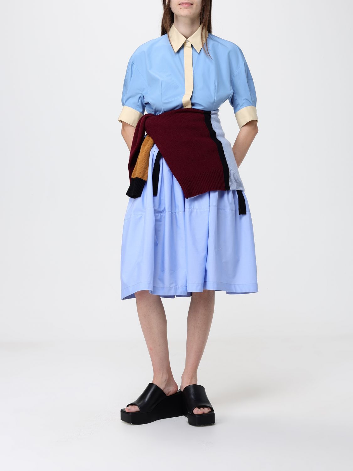 Skirt Woman color Gnawed Blue