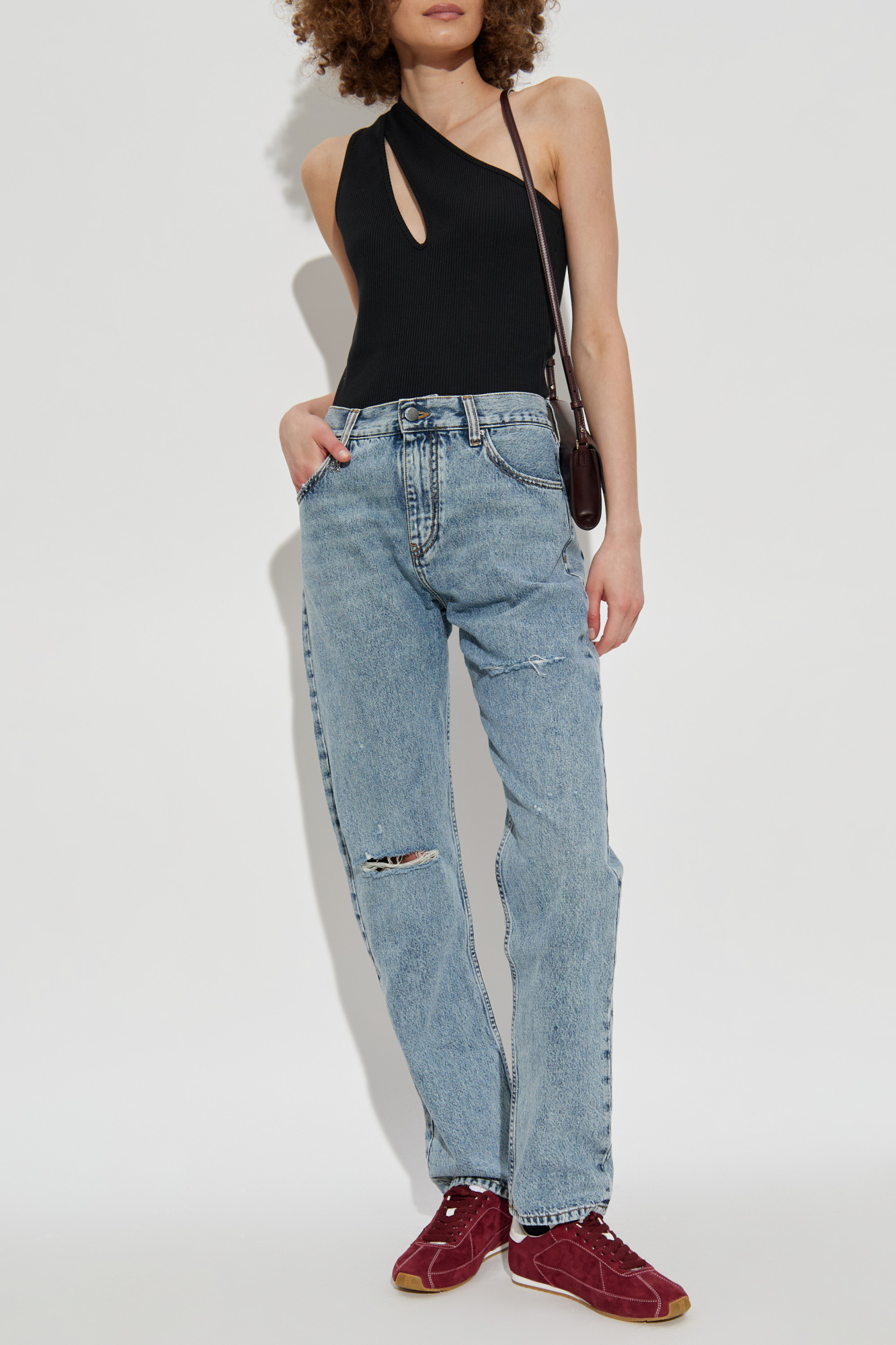 Jeans With Abrasions, Women's, Blue