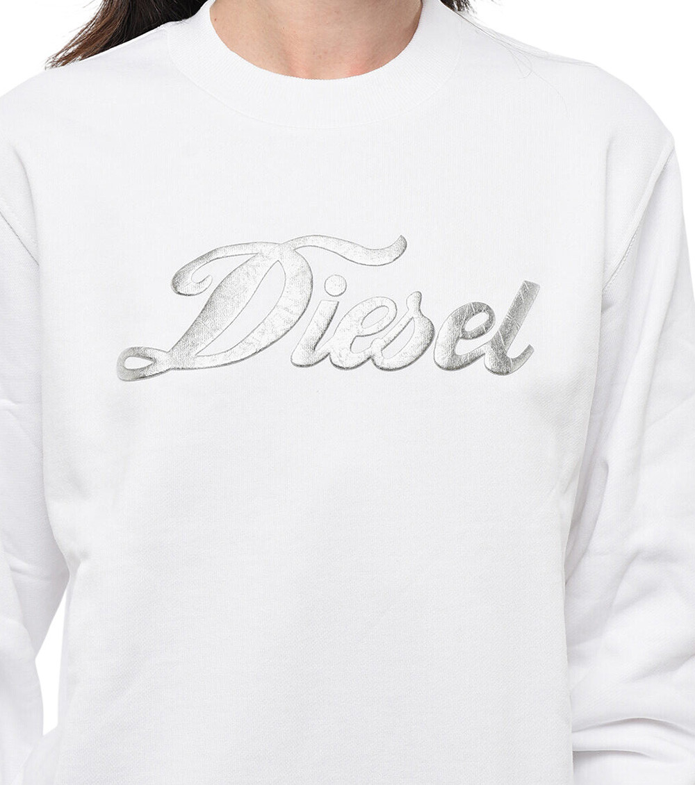 White Logo Crew Neck Sweatshirt