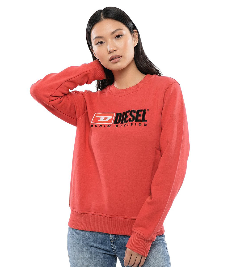 Embroidered-logo crew neck sweatshirt