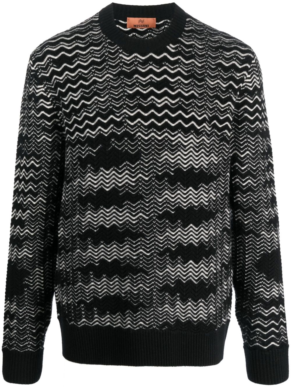 Zig zag-pattern jumper - Black