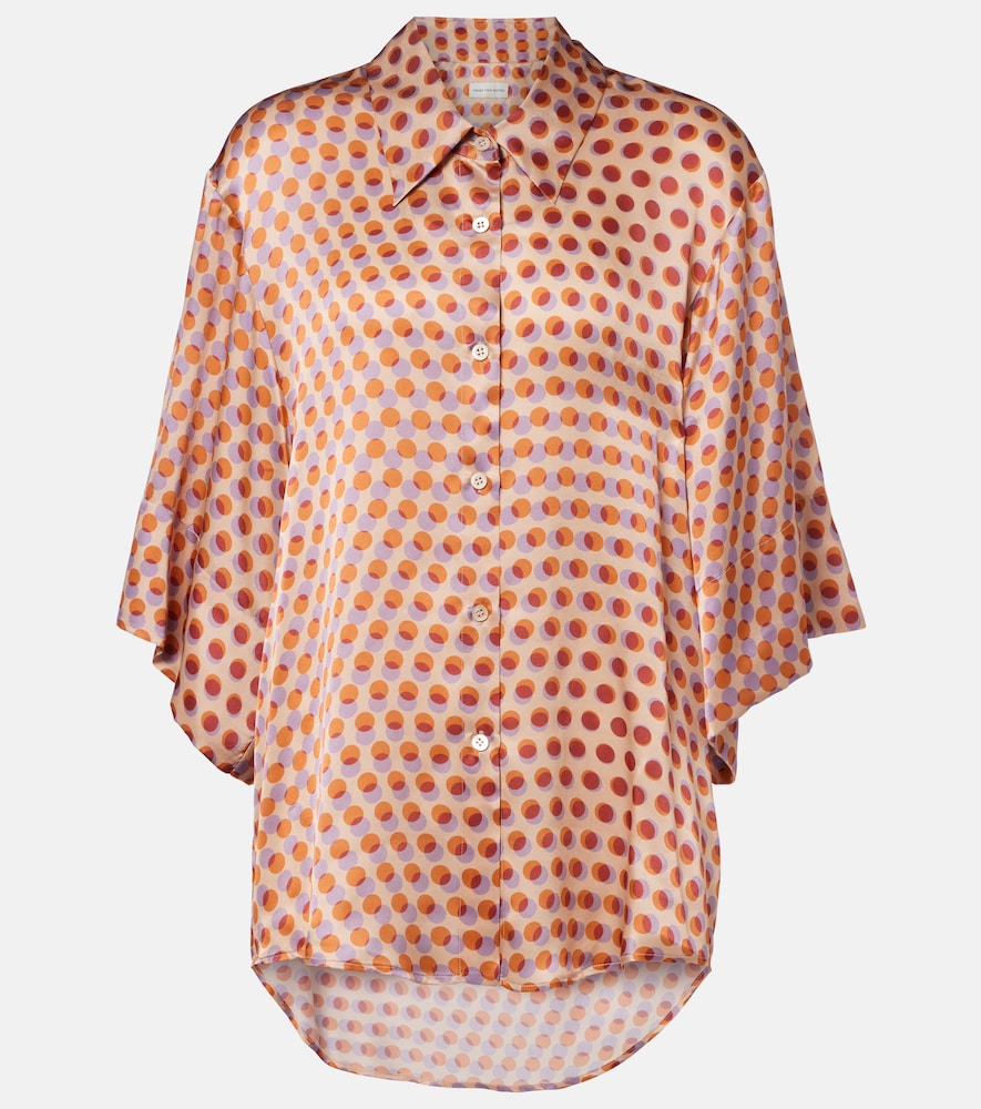 Polka-dot silk shirt