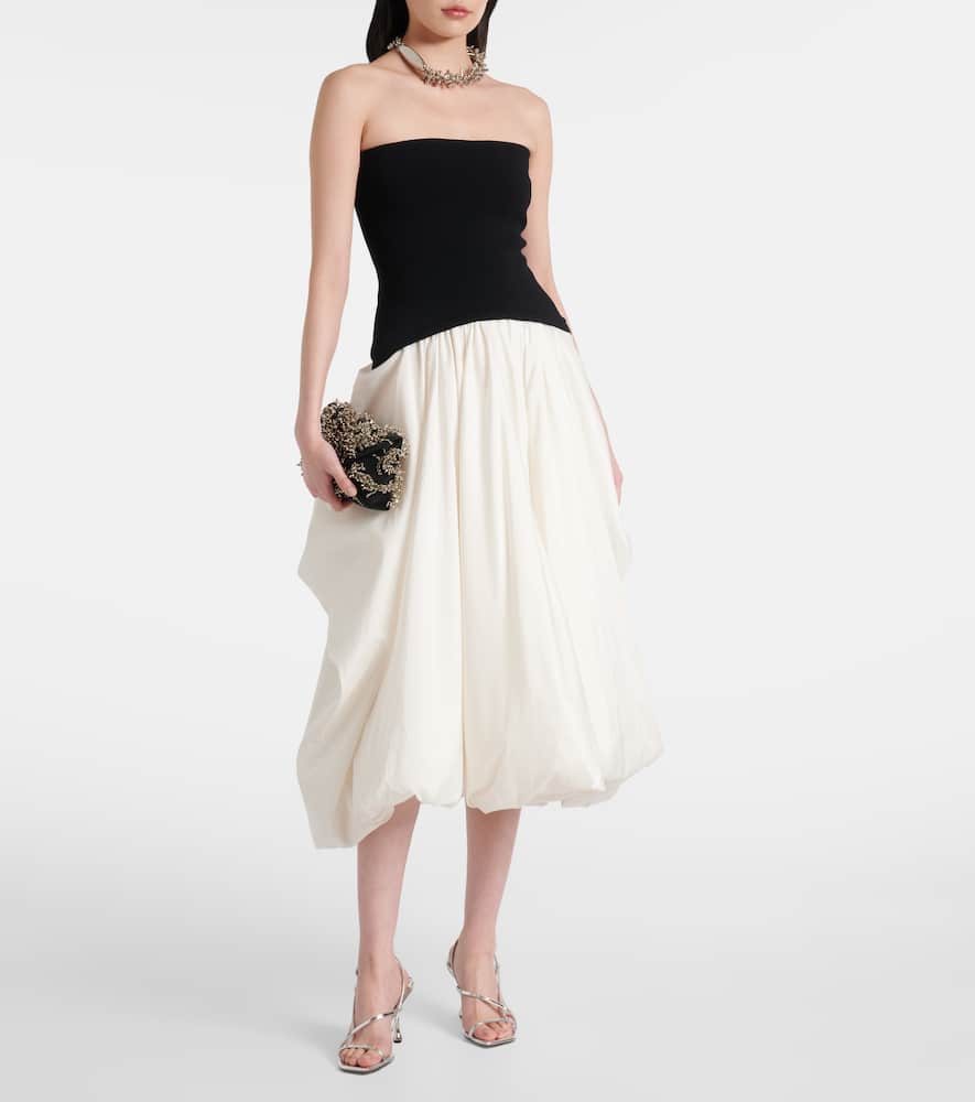 Izzy strapless taffeta midi dress