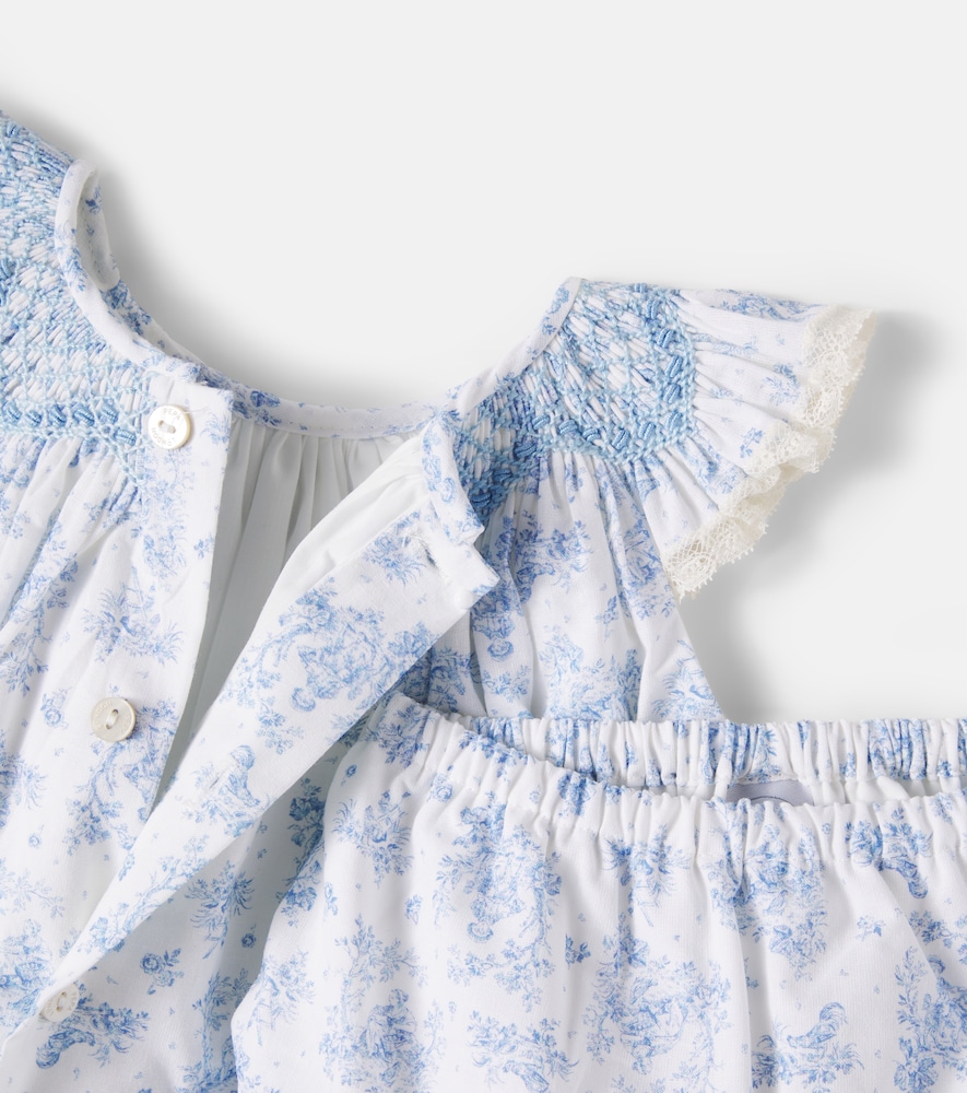 Baby floral cotton dress and bloomers set