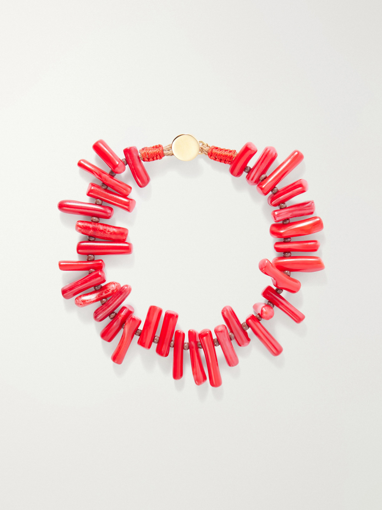 The Coral Branch Beaded Bracelet - Red