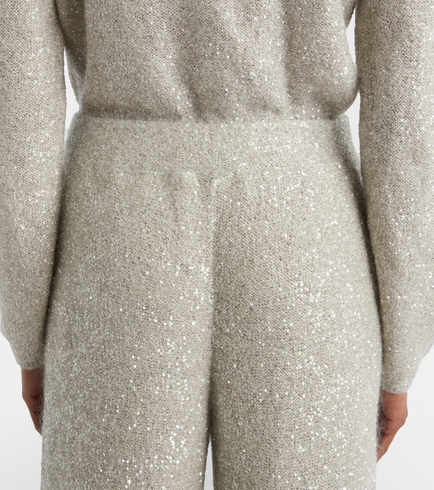 Sequined wide-leg pants
