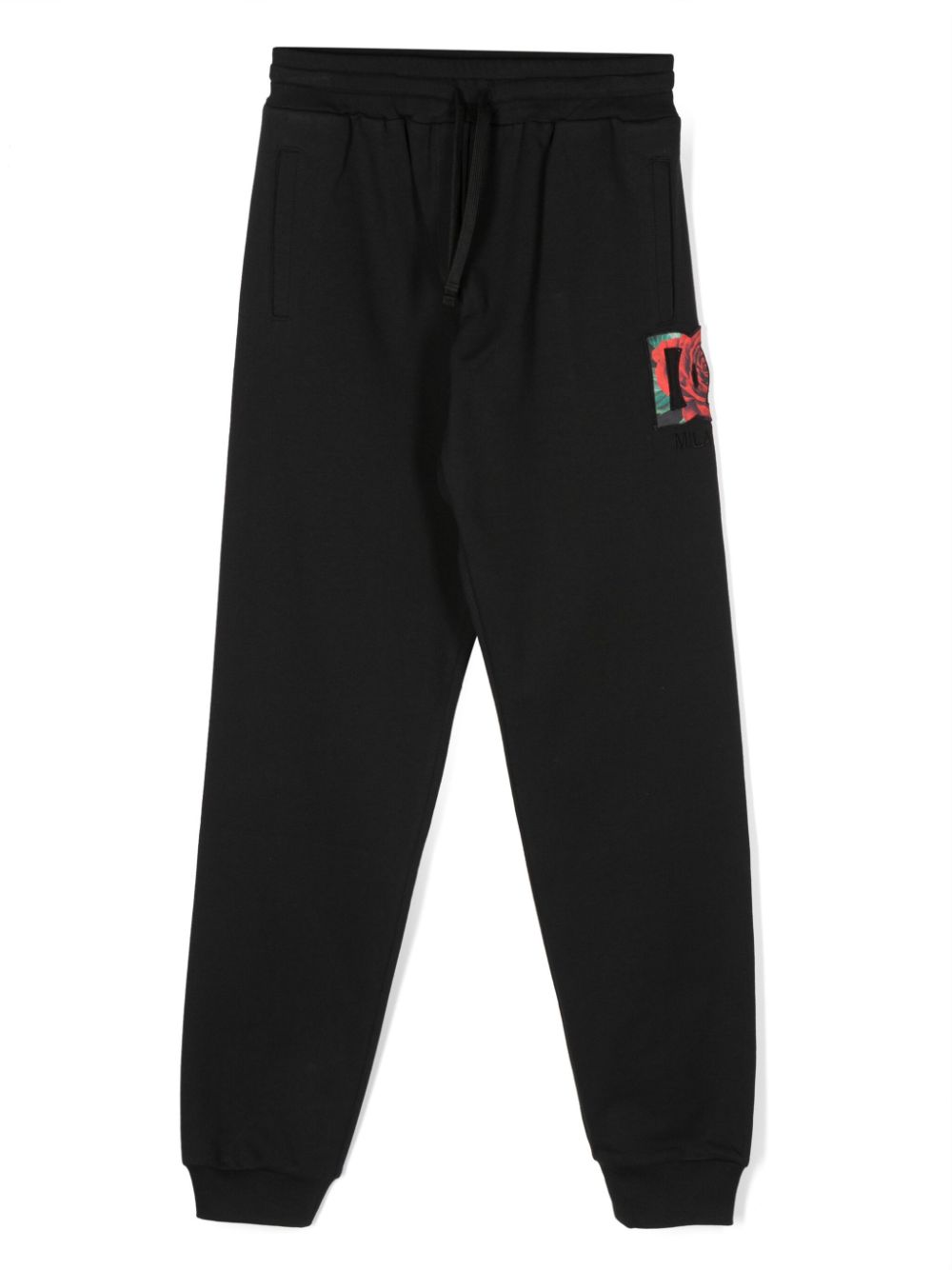 Logo-embroidered jersey track pants - Black