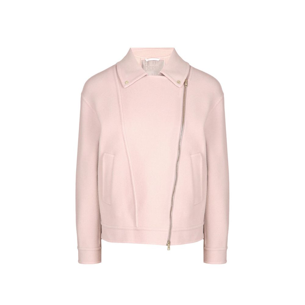 Wool-Blend Biker Jacket — Pink