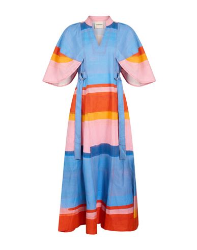 Woman Maxi dress Light blue Size L Linen, Cotton