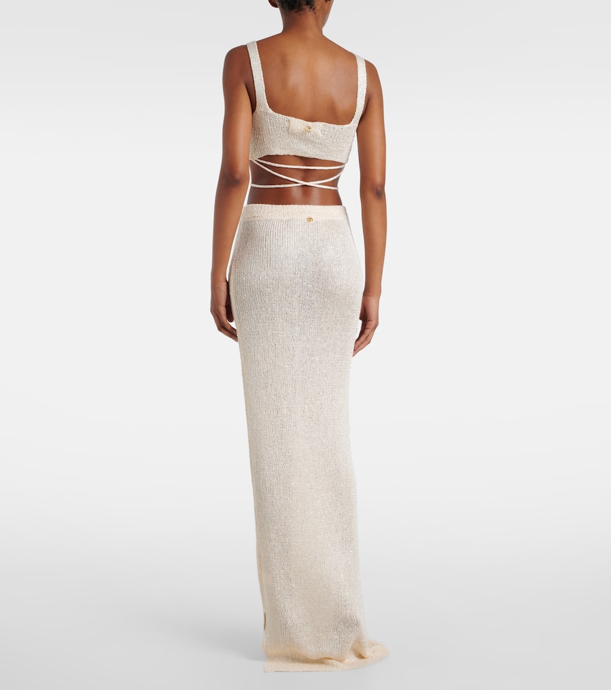 Alma sequined knitted maxi skirt