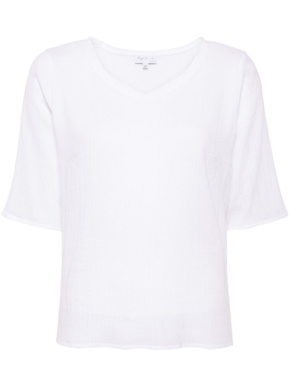 Solaine V-neck cotton T-shirt - White