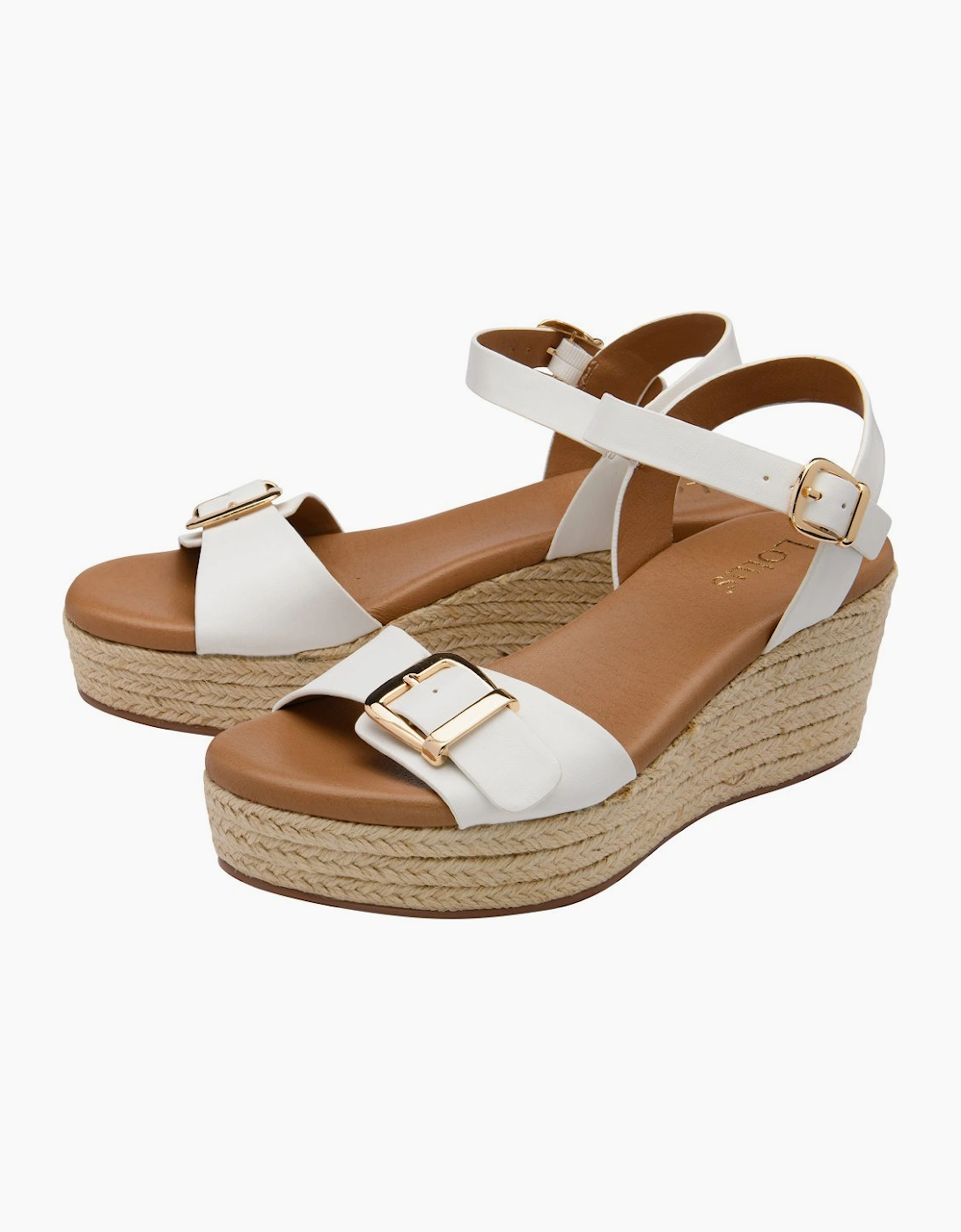 Lotus Women's Emeia Womens Wedge Sandals - White