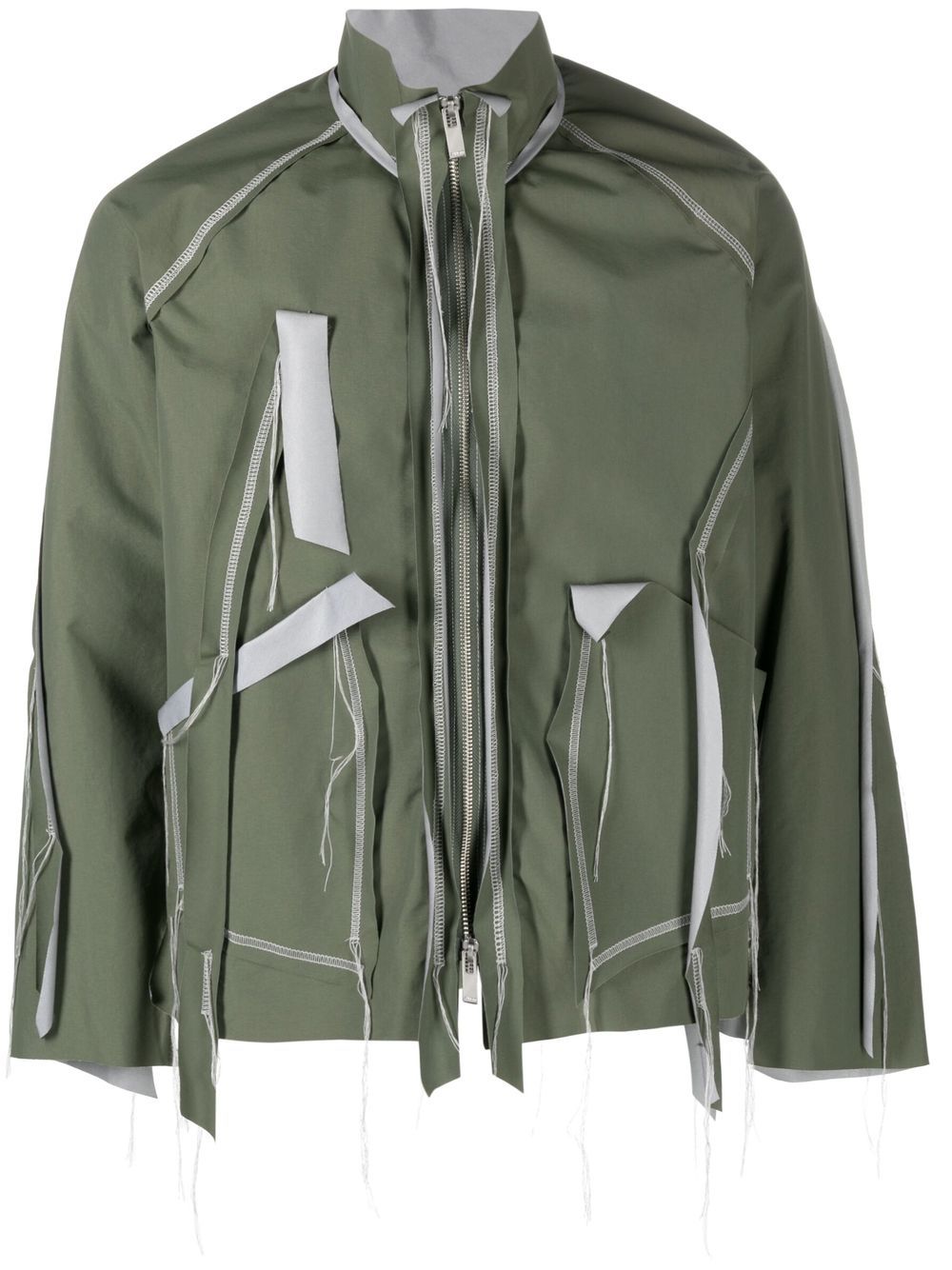 Distressed layered jacket - Green