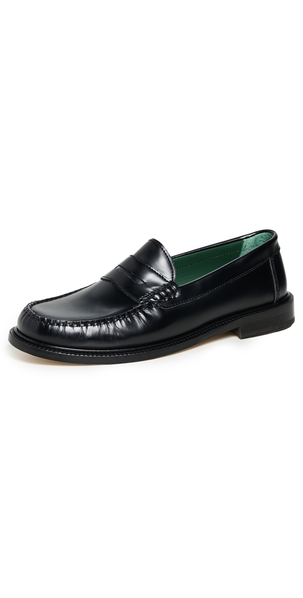 Vinny's Yardee Moccasin Loafers Black Polido Leather
