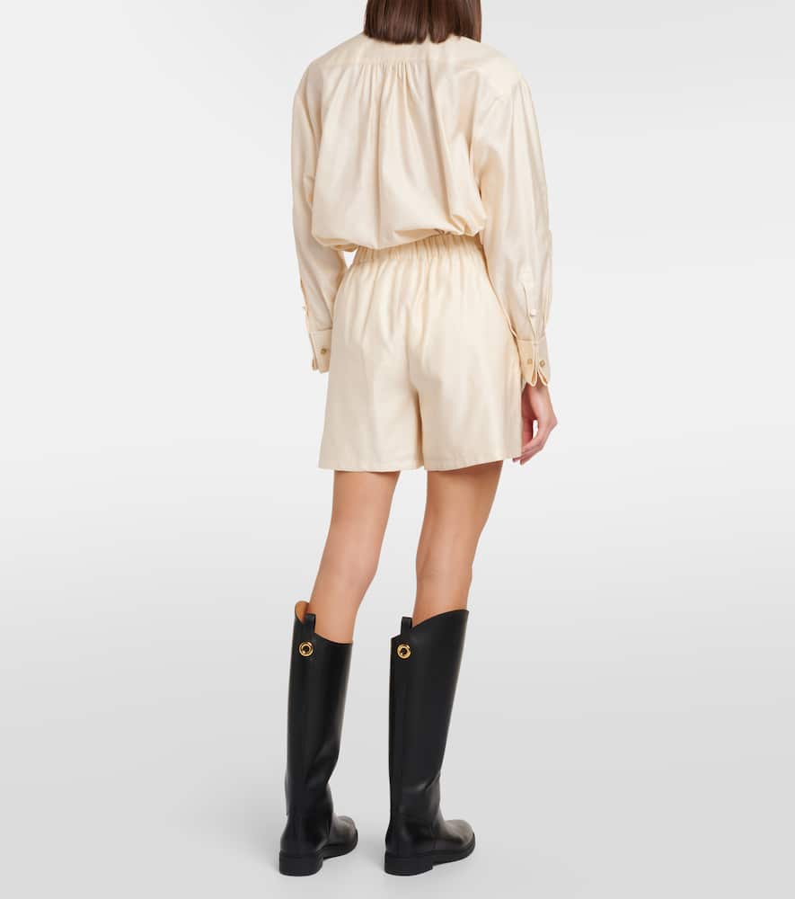 Piadena high-rise cotton shorts