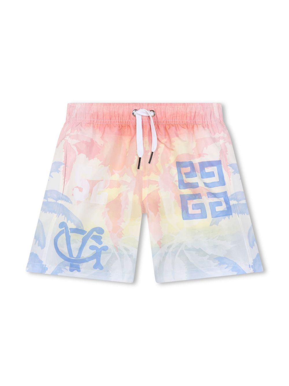4G-print tie-dye swim shorts - Blue