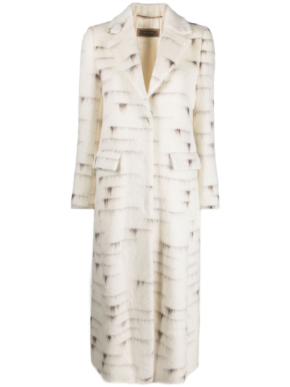 Abstract-pattern brushed coat - Neutrals