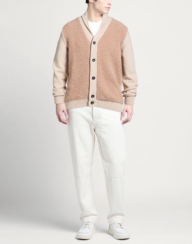 Man Cardigan Beige Size 42 Virgin Wool, Alpaca wool, Polyamide