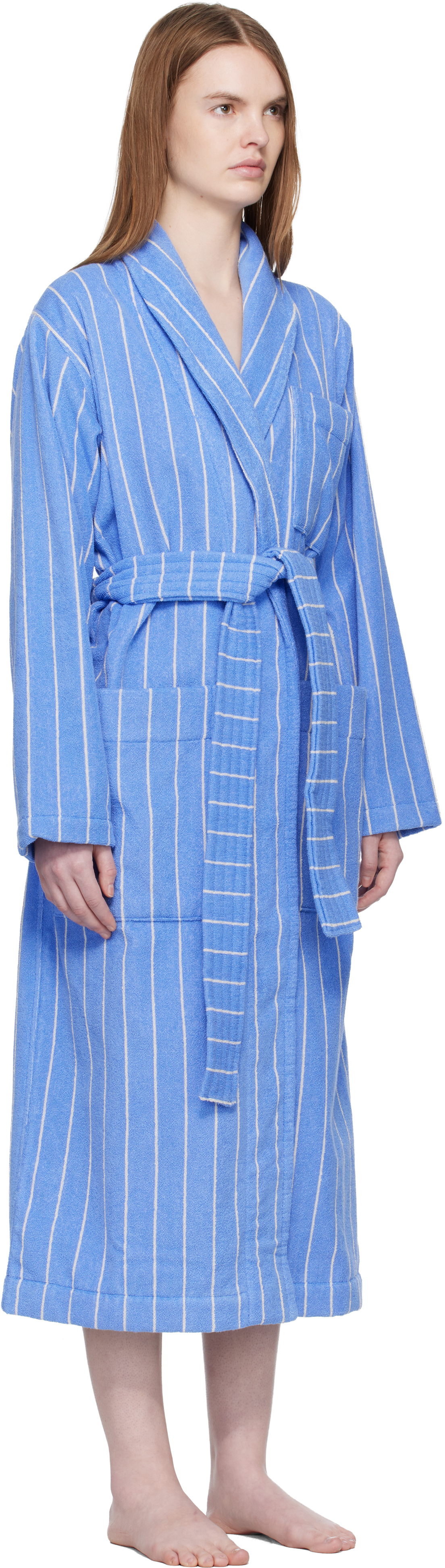 Blue & White Terry Classic Bathrobe