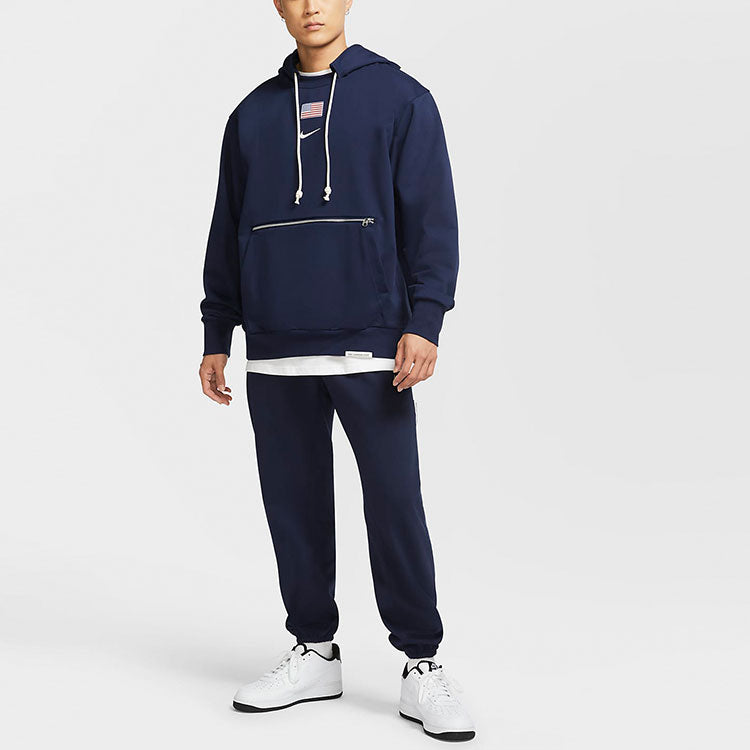 Men's Casual Sports Large Logo Pullover Navy Blue