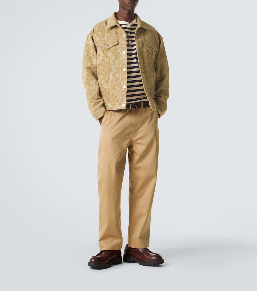 Cotton-blend straight pants
