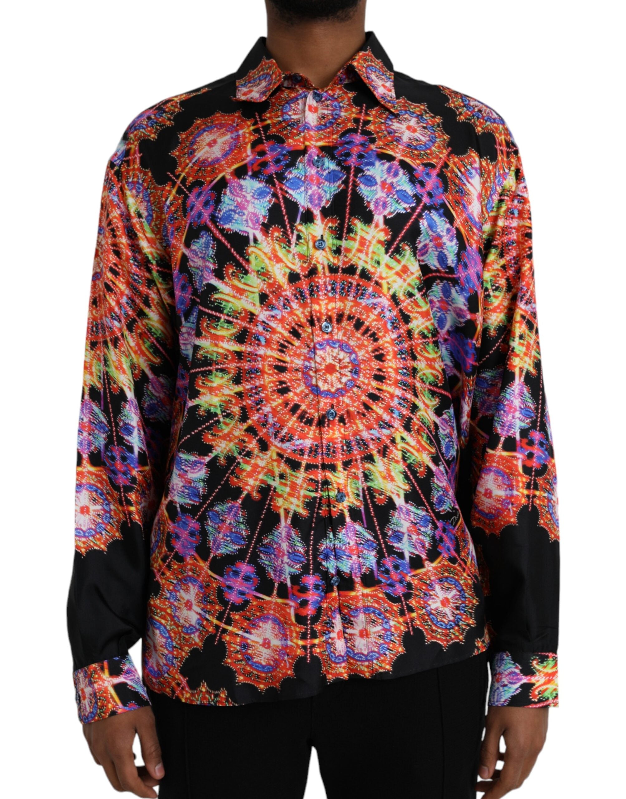 Luminarie Silk Print Shirt — Multicolor