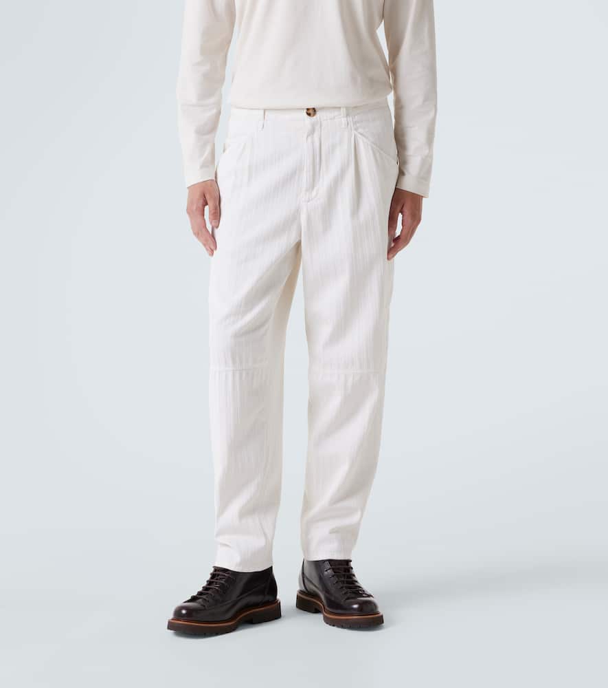 Cotton straight pants